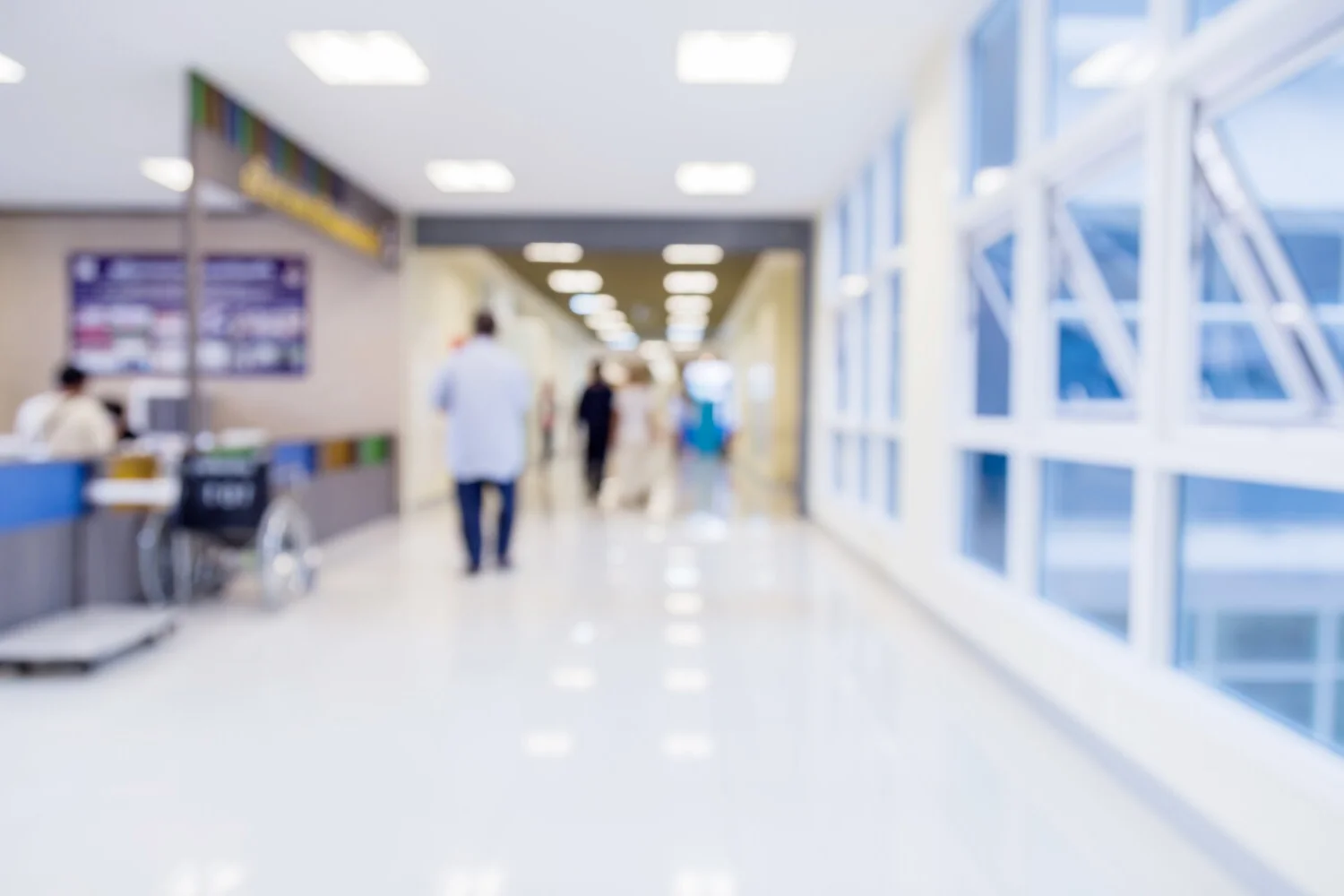 hospital interior shot out of focus