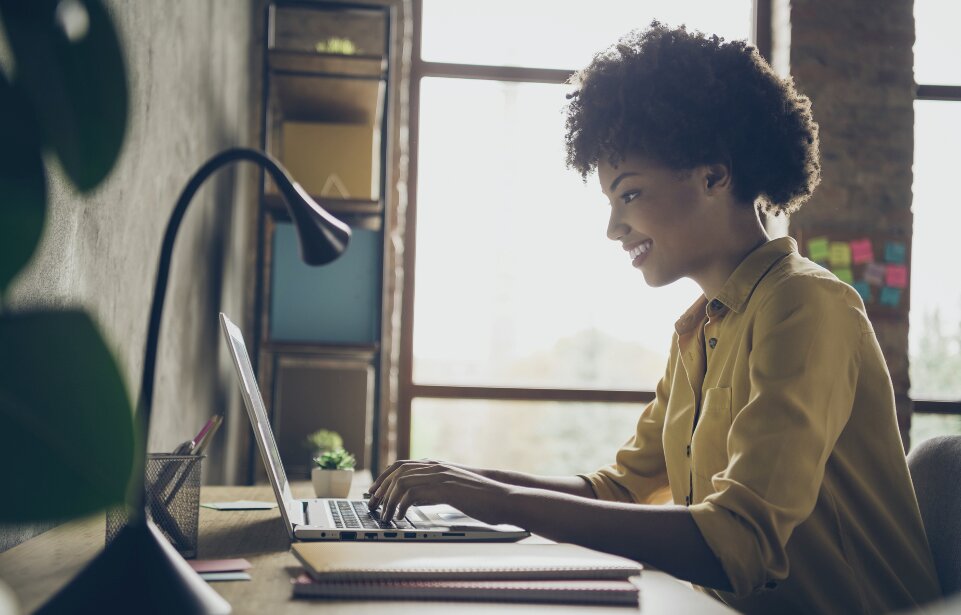 image of a knowledge worker at a laptop