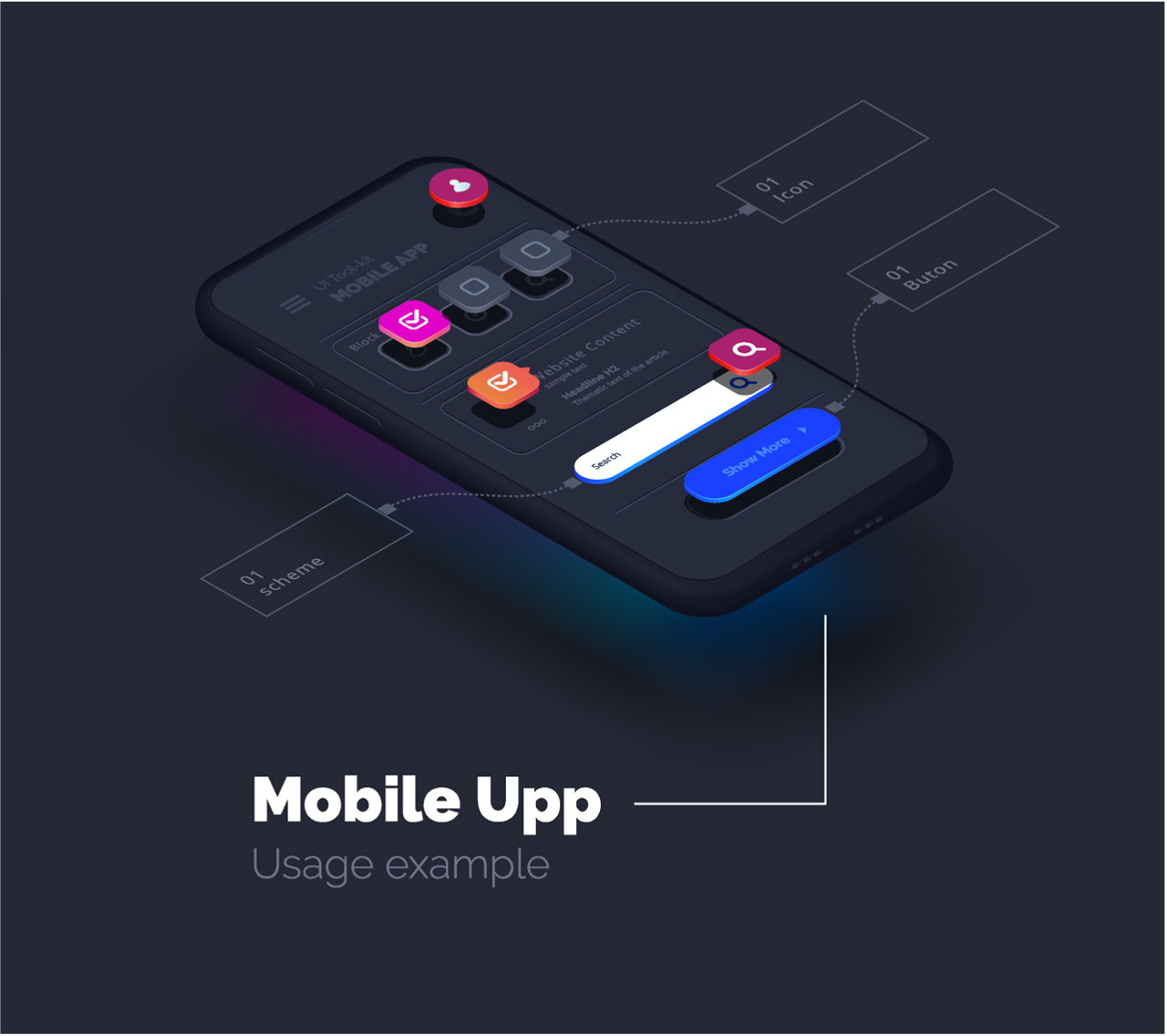 UI / UX design graphic of mobile interface