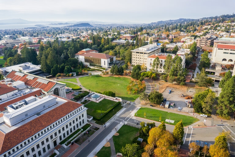 aerial view of university